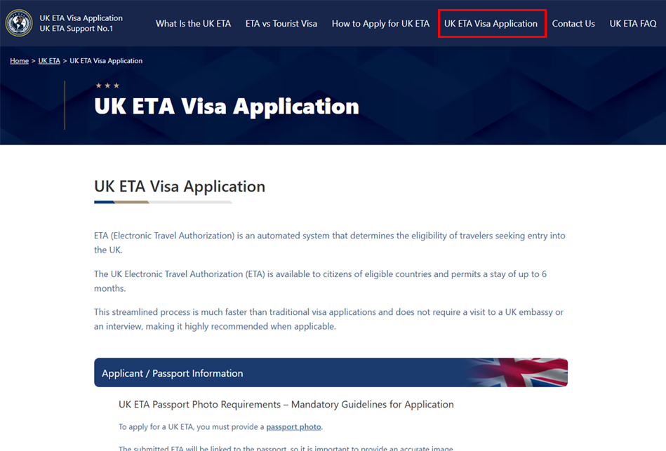 Click Apply for UK ETA
