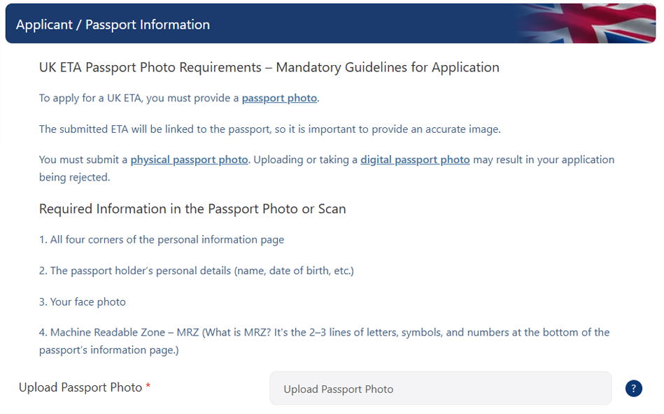 Auto-fill passport details